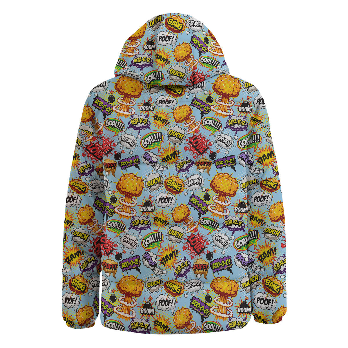 Comics Book Speech Print Pattern Down Jacket-grizzshop