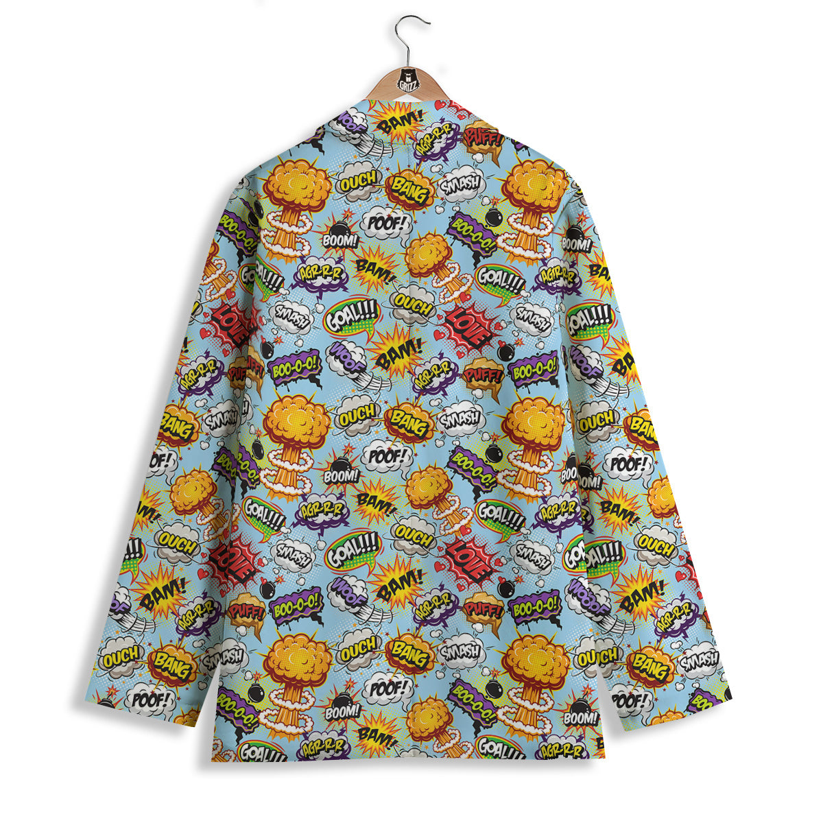 Comics Book Speech Print Pattern Women's Blazer-grizzshop