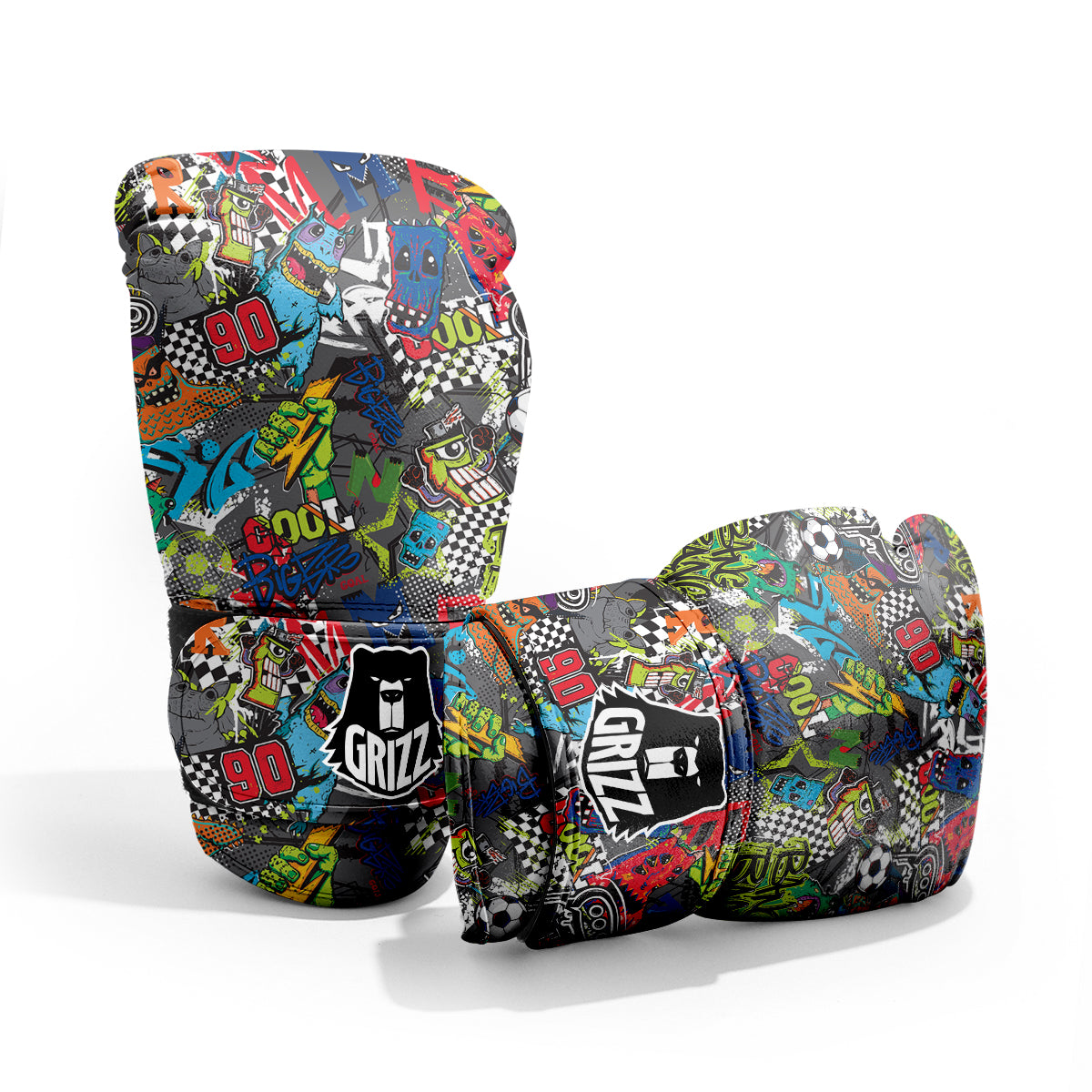Comics Monsters Graffiti Print Pattern Pro Boxing Glove