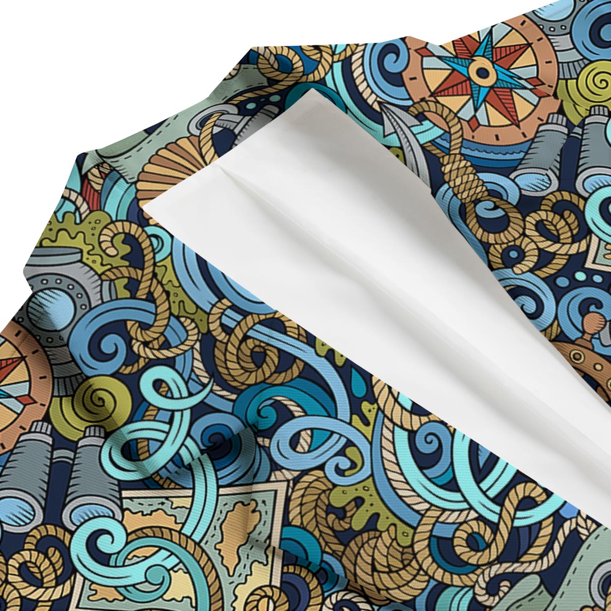 Compass Pattern Print Men's Blazer-grizzshop