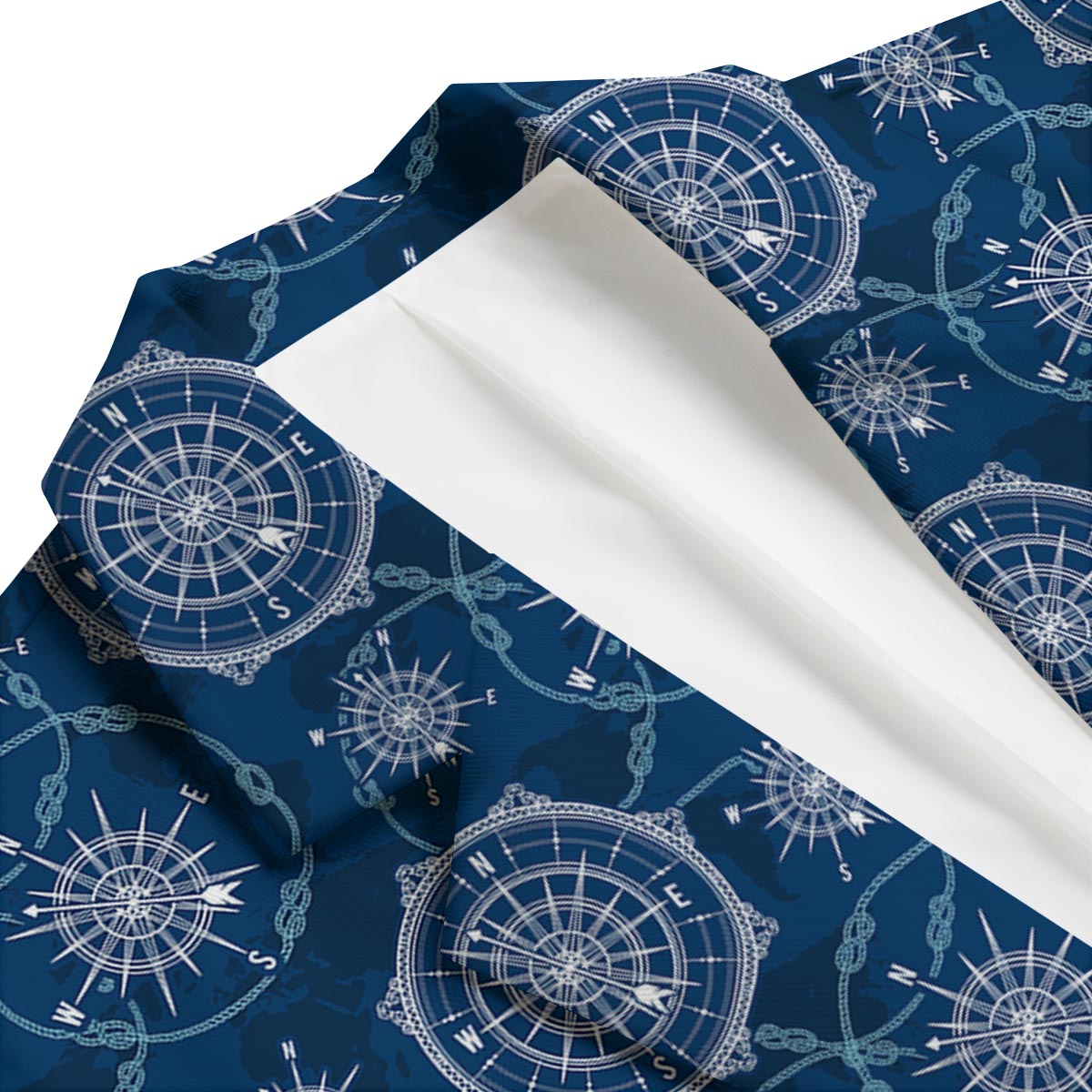 Compass Print Pattern Men's Blazer-grizzshop