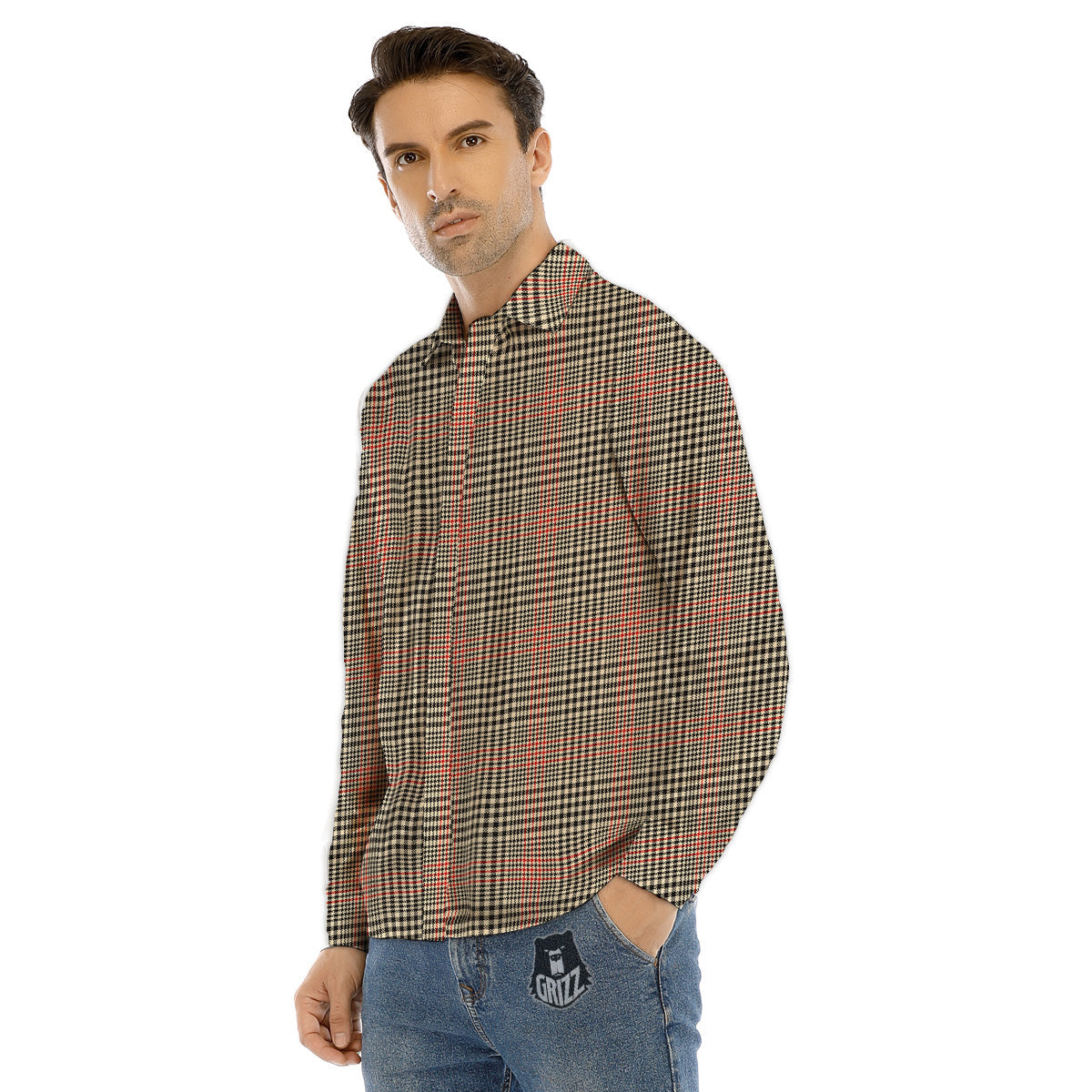 Computer Generated Colorful Fractal Print Men's Dress Shirts-grizzshop