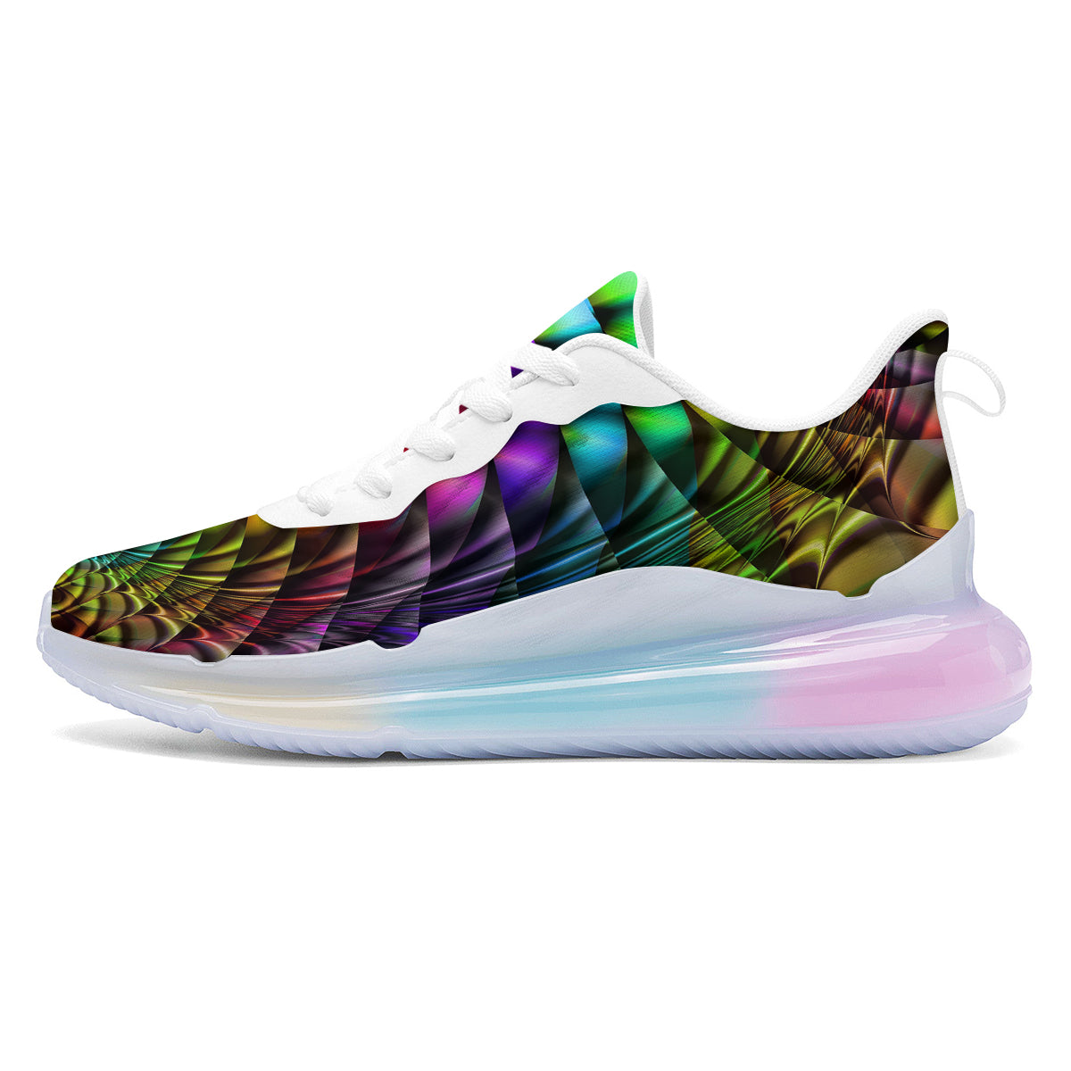 Computer Generated Colorful Fractal Print Running Sneakers-grizzshop