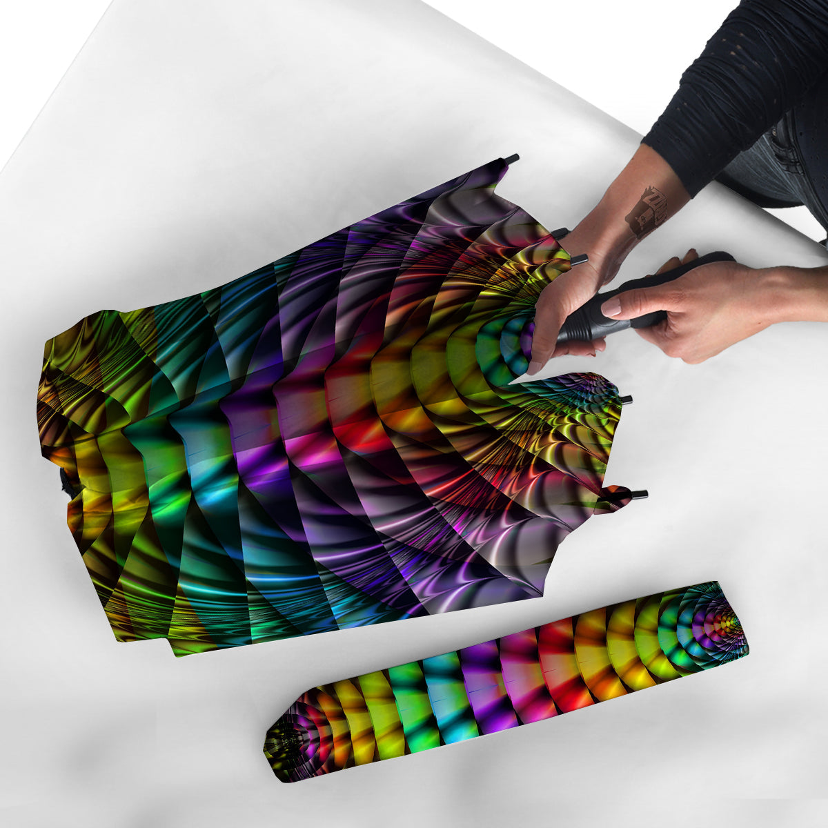 Computer Generated Colorful Fractal Print Umbrella-grizzshop