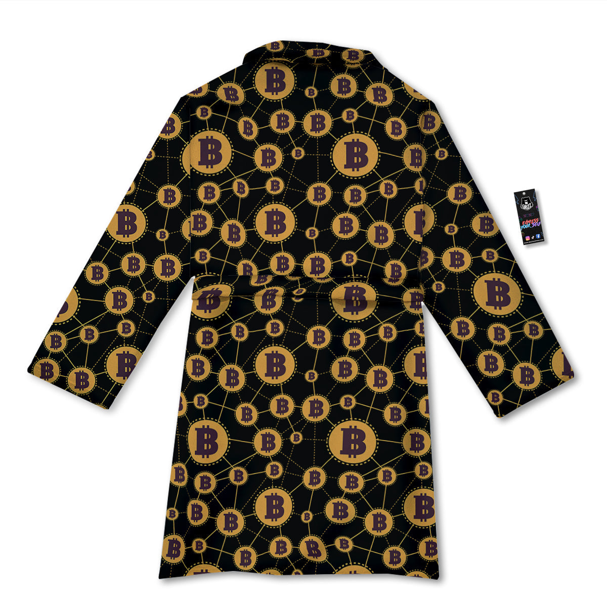 Connection Bitcoin Print Pattern Bathrobe-grizzshop
