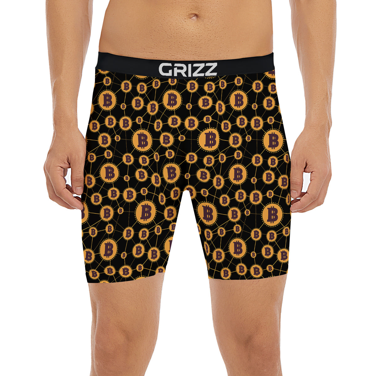 Connection Bitcoin Print Pattern Boxer Briefs-grizzshop