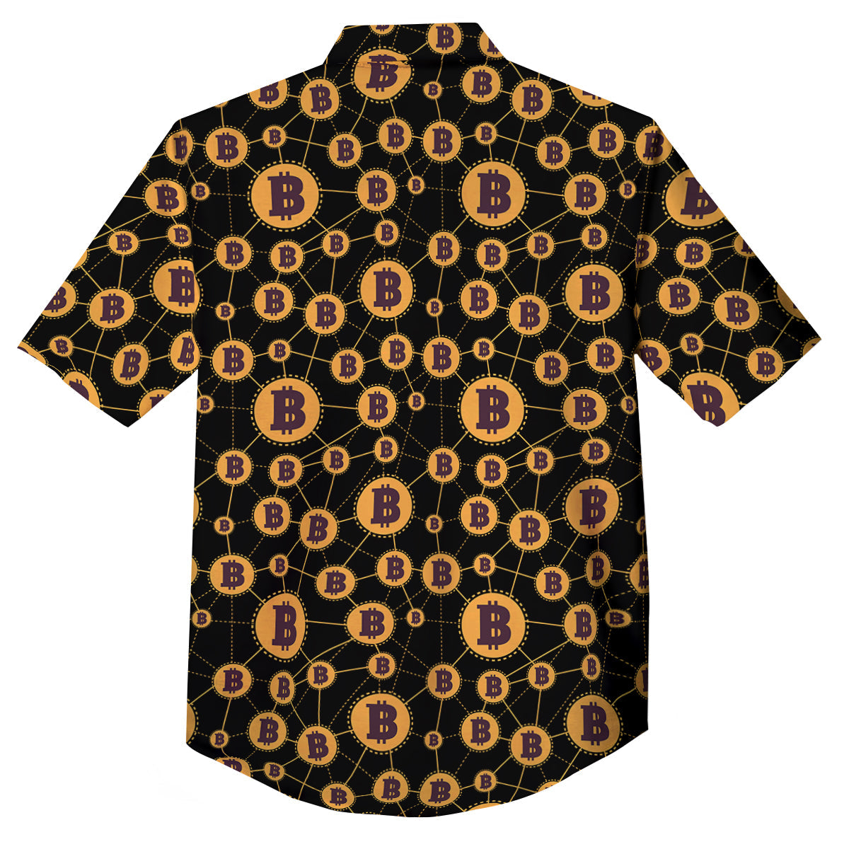 Connection Bitcoin Print Pattern Button Up Shirt-grizzshop