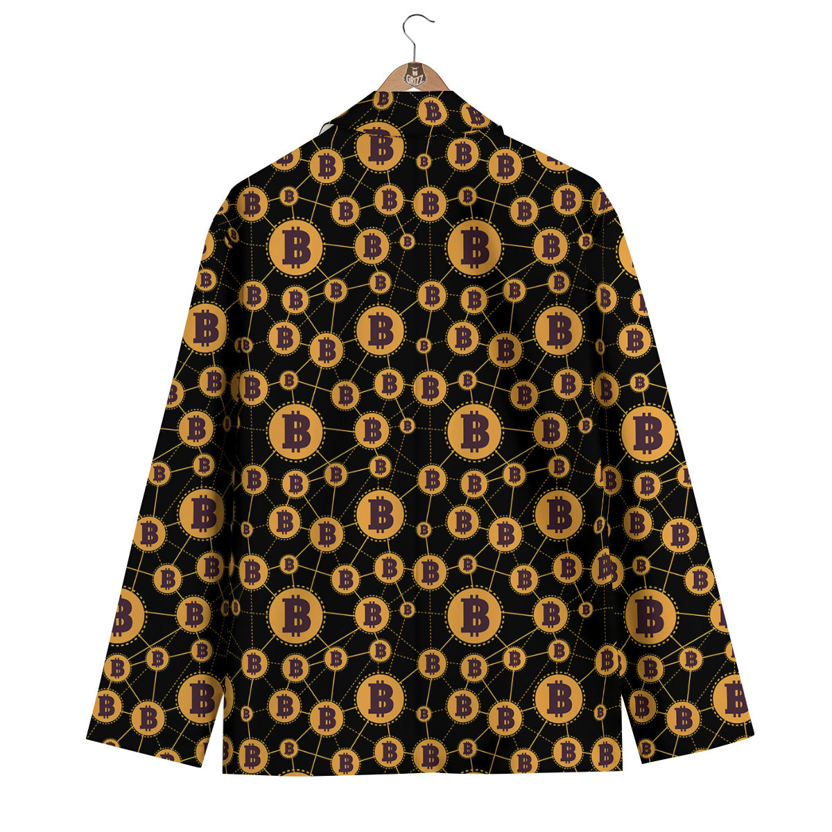 Connection Bitcoin Print Pattern Men's Blazer-grizzshop
