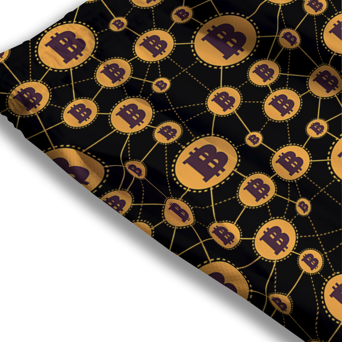 Connection Bitcoin Print Pattern Mesh Shorts-grizzshop