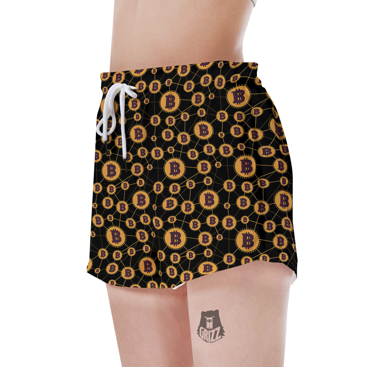 Connection Bitcoin Print Pattern Women's Shorts-grizzshop