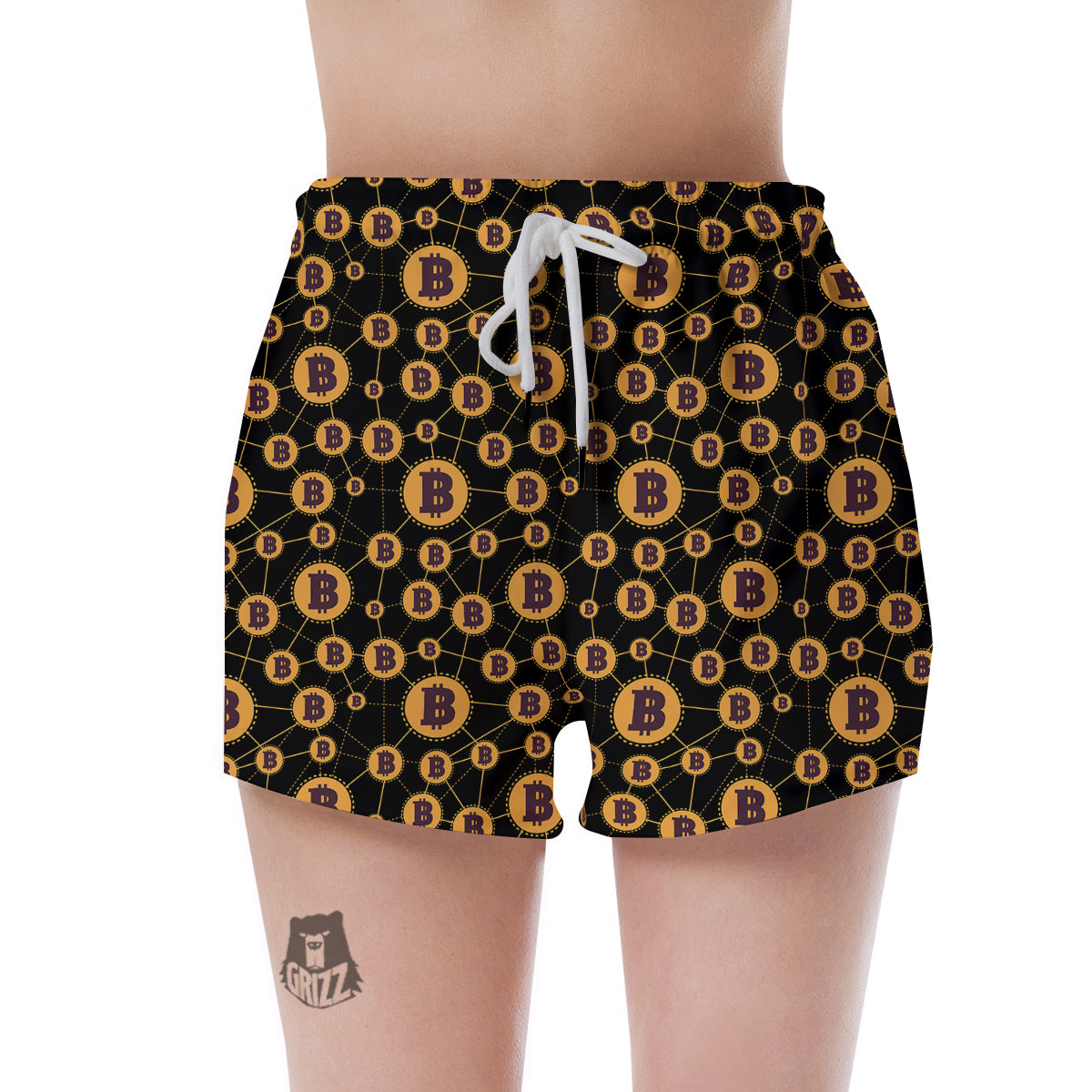 Connection Bitcoin Print Pattern Women's Shorts-grizzshop