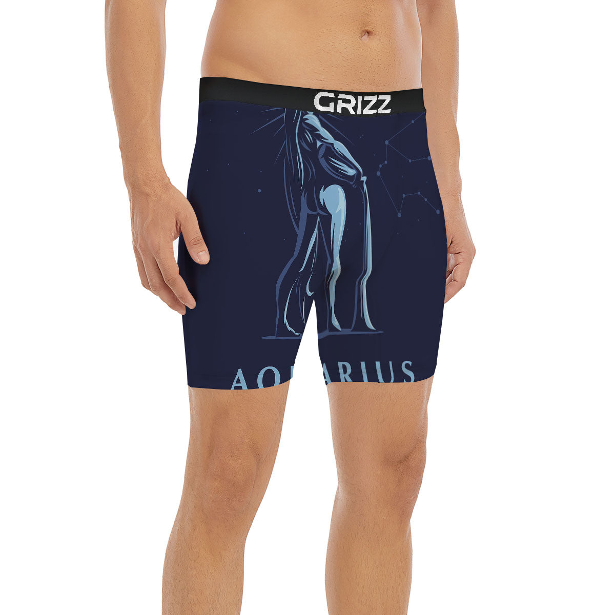 Constellation Aquarius Print Boxer Briefs-grizzshop
