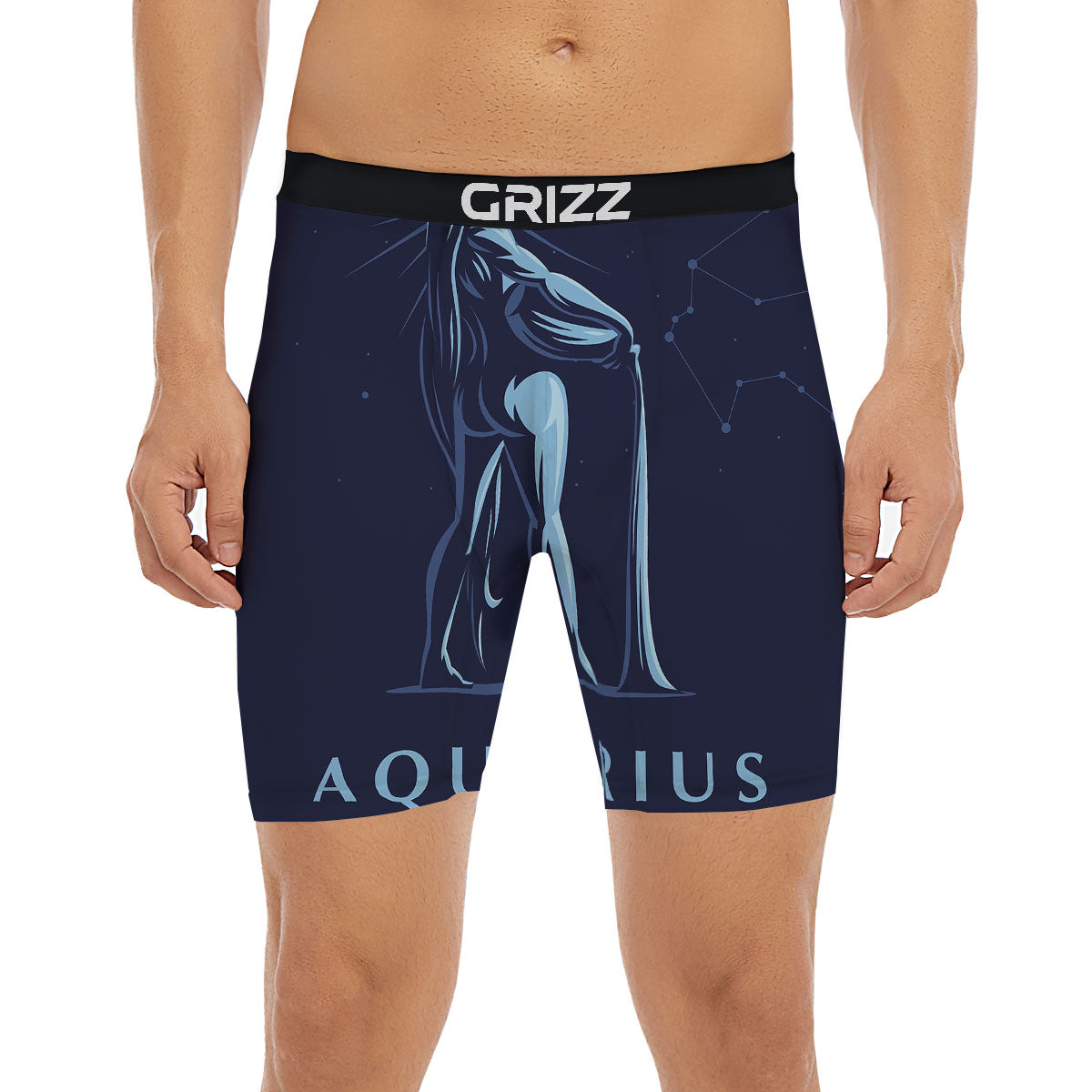 Constellation Aquarius Print Boxer Briefs-grizzshop