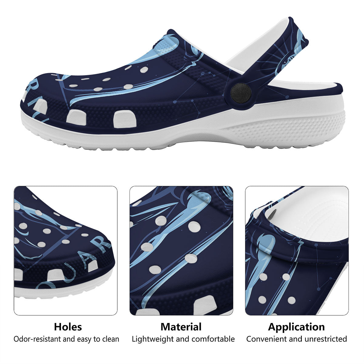 Constellation Aquarius Print Clog-grizzshop
