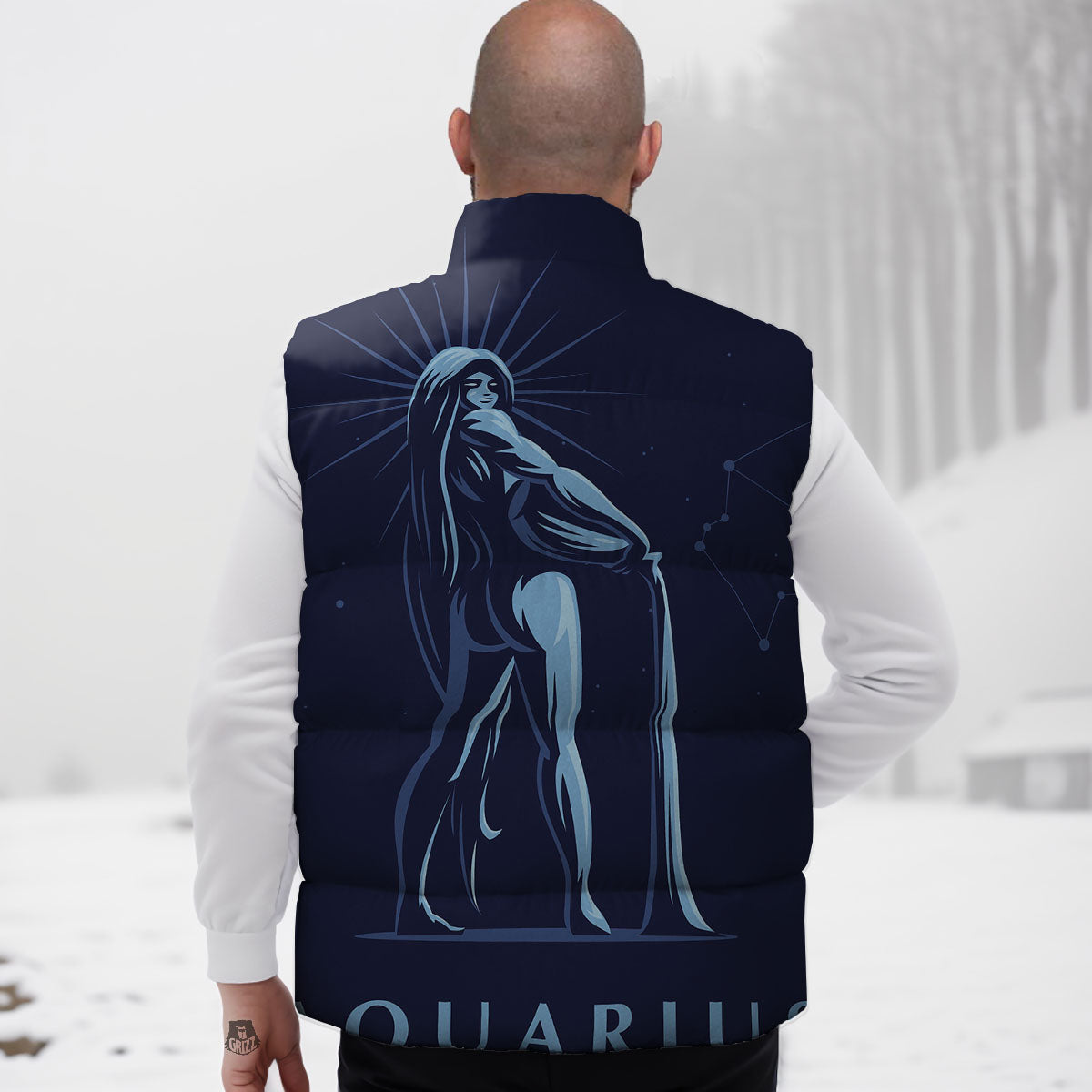 Constellation Aquarius Print Down Vest