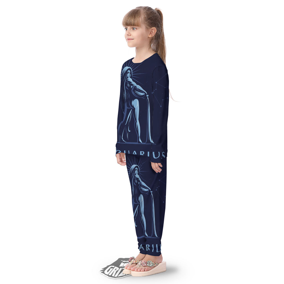 Constellation Aquarius Print Kid's Pajamas-grizzshop