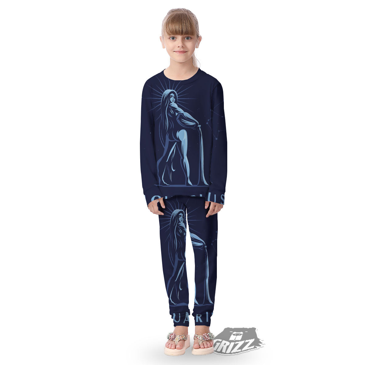 Constellation Aquarius Print Kid's Pajamas-grizzshop