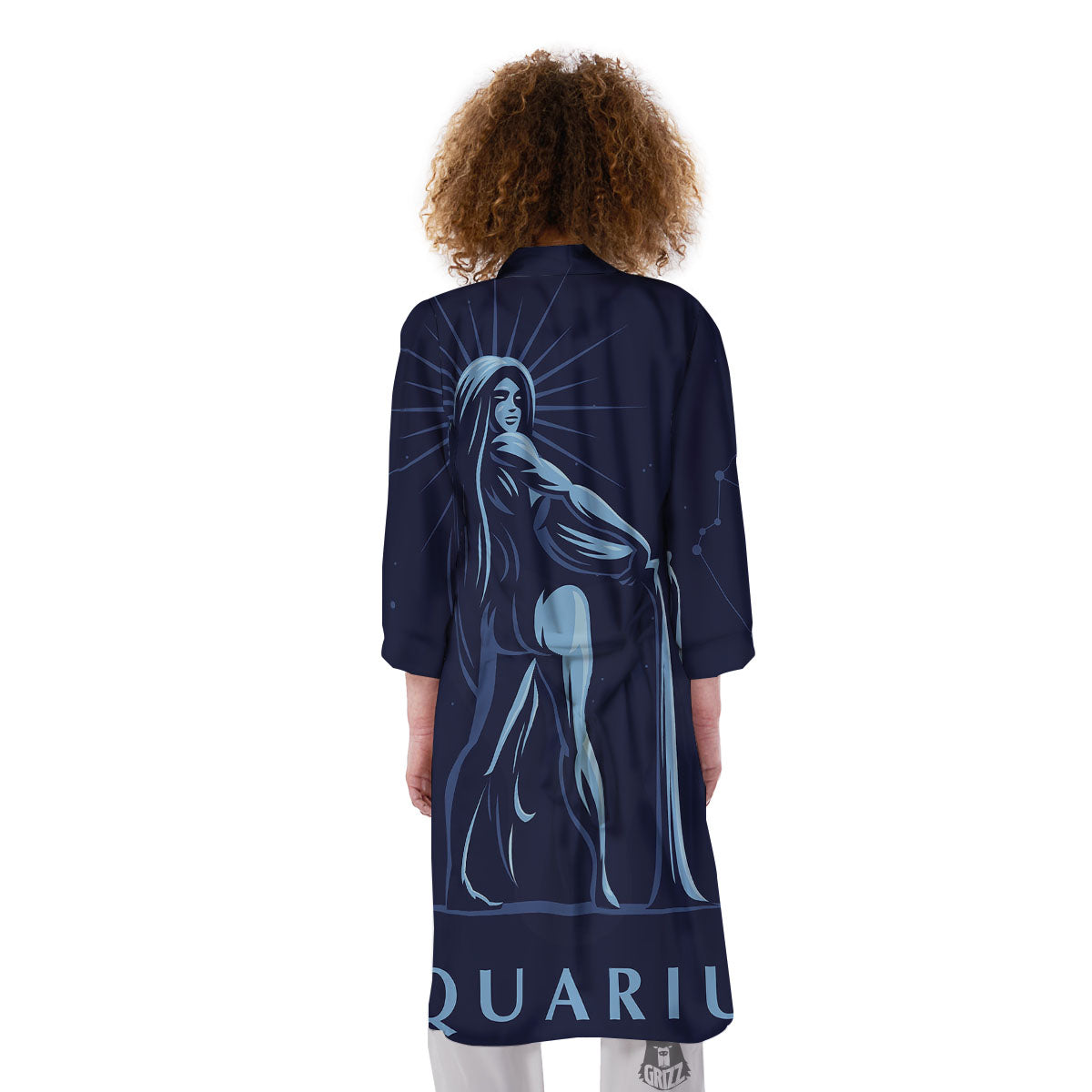 Constellation Aquarius Print Kimono-grizzshop