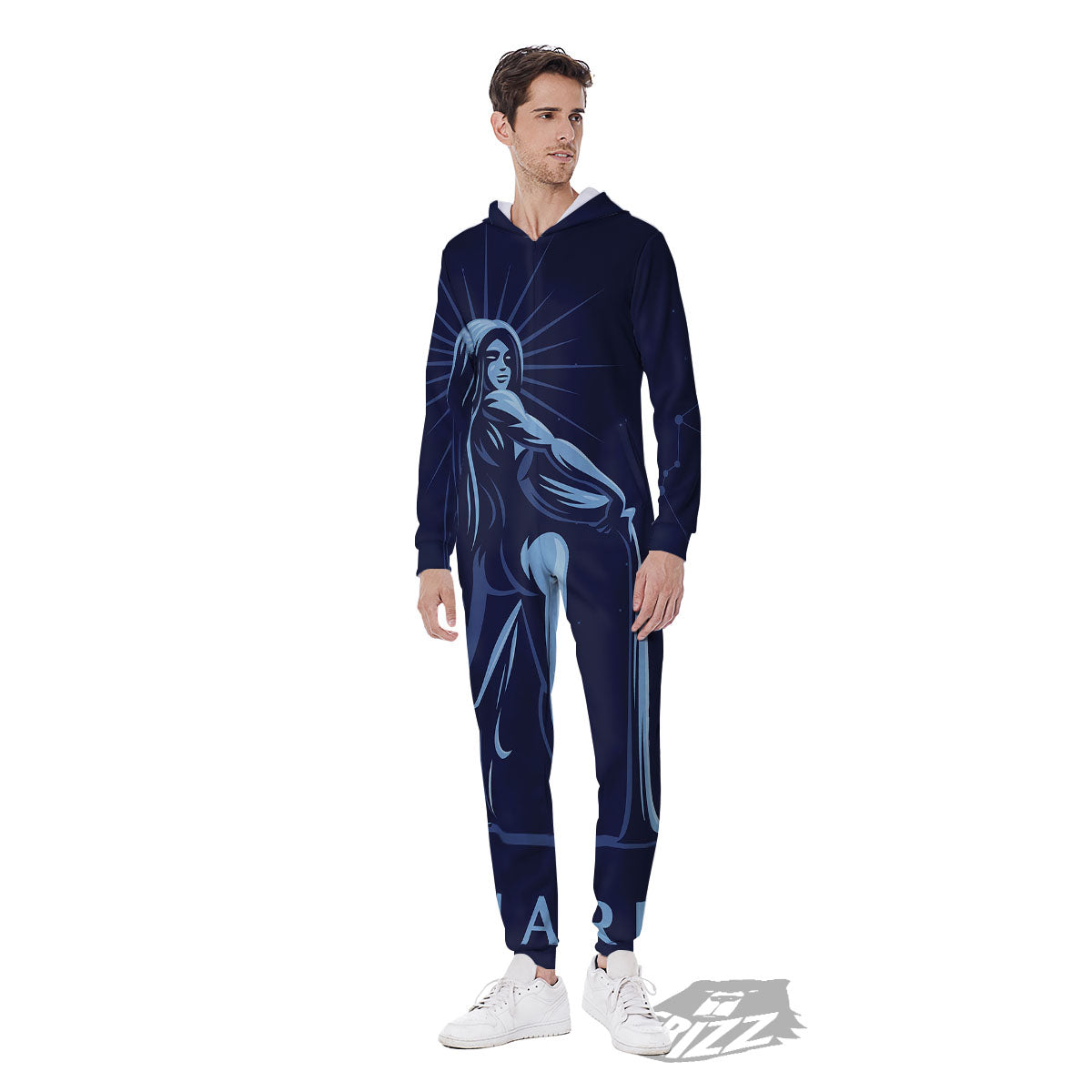 Constellation Aquarius Print Men's Jumpsuit-grizzshop