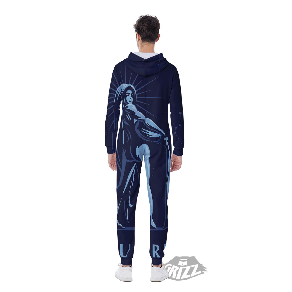 Constellation Aquarius Print Men's Jumpsuit-grizzshop