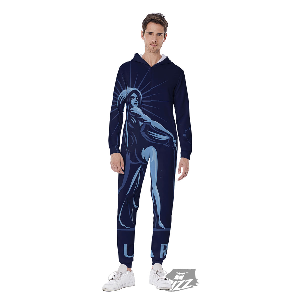 Constellation Aquarius Print Men's Jumpsuit-grizzshop