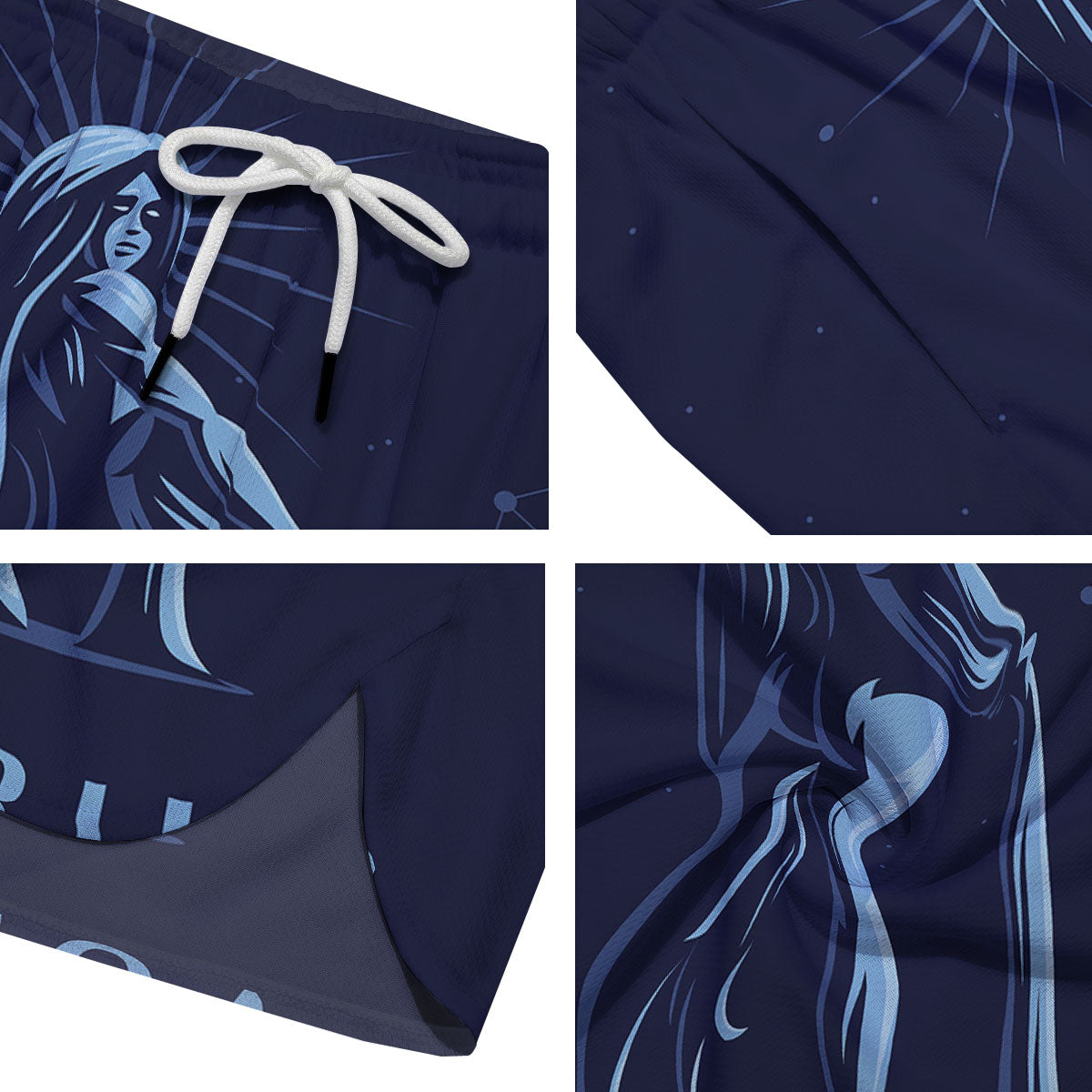 Constellation Aquarius Print Men's Running Shorts-grizzshop