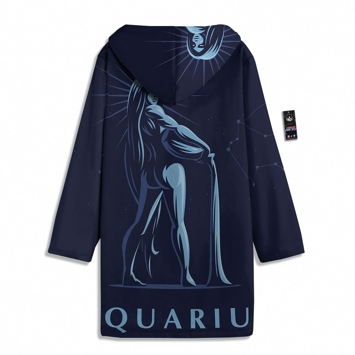 Constellation Aquarius Print Men's Windbreaker Jacket-grizzshop