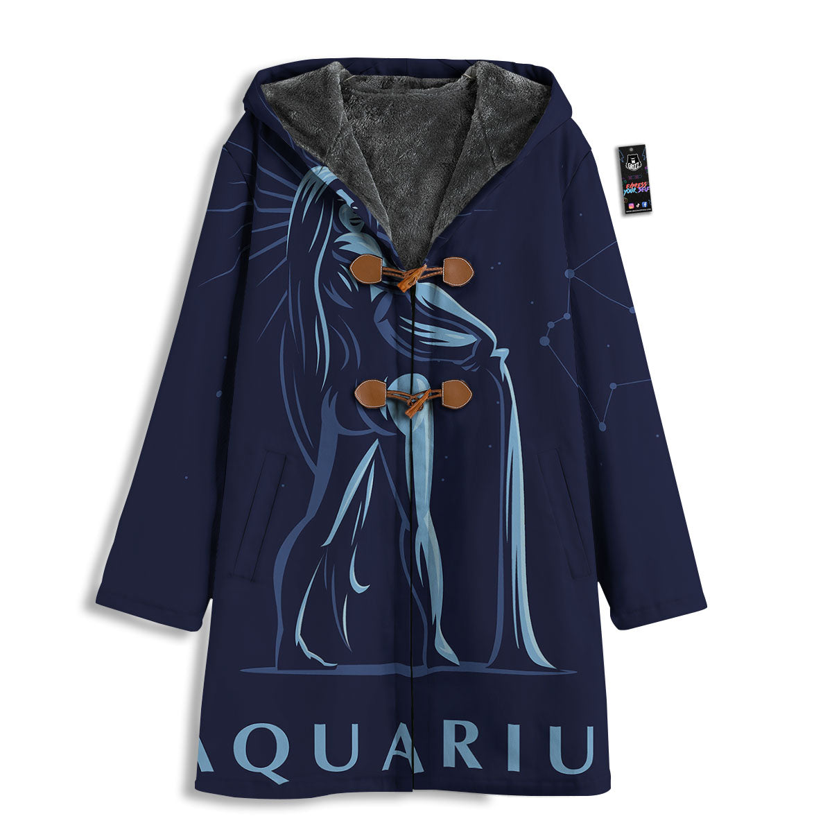 Constellation Aquarius Print Men's Windbreaker Jacket-grizzshop
