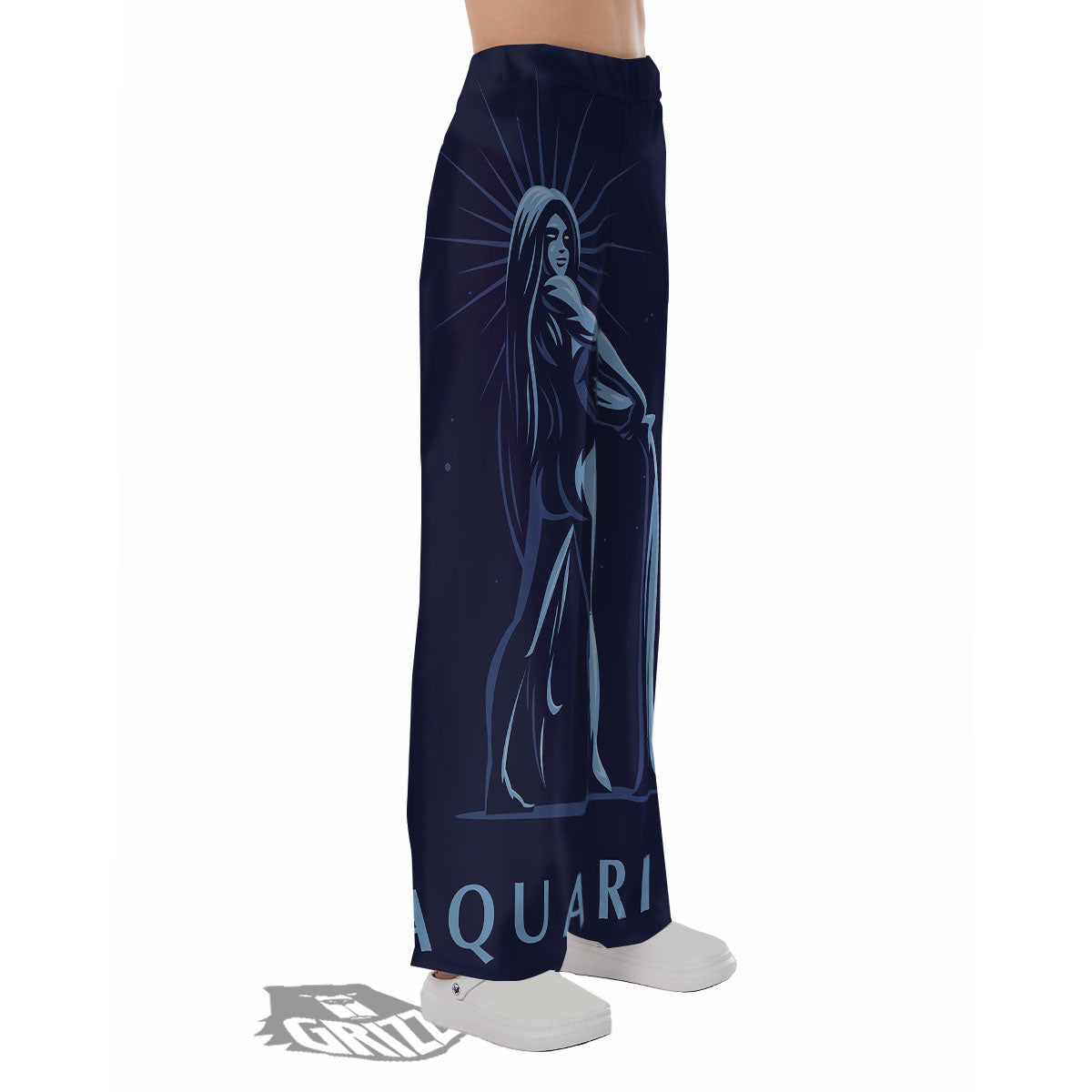 Constellation Aquarius Print Pajama Pants-grizzshop