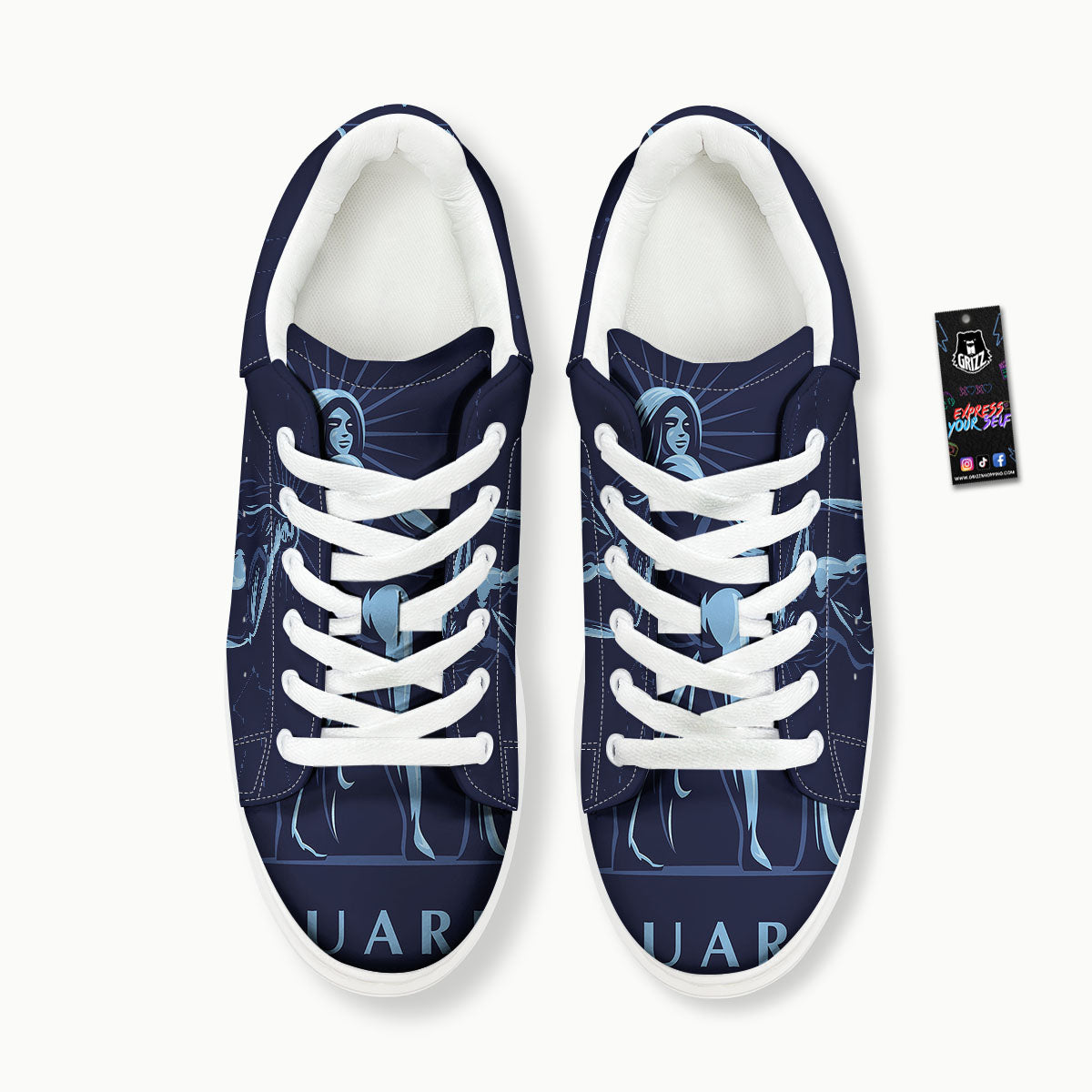Constellation Aquarius Print Platform Shoes-grizzshop