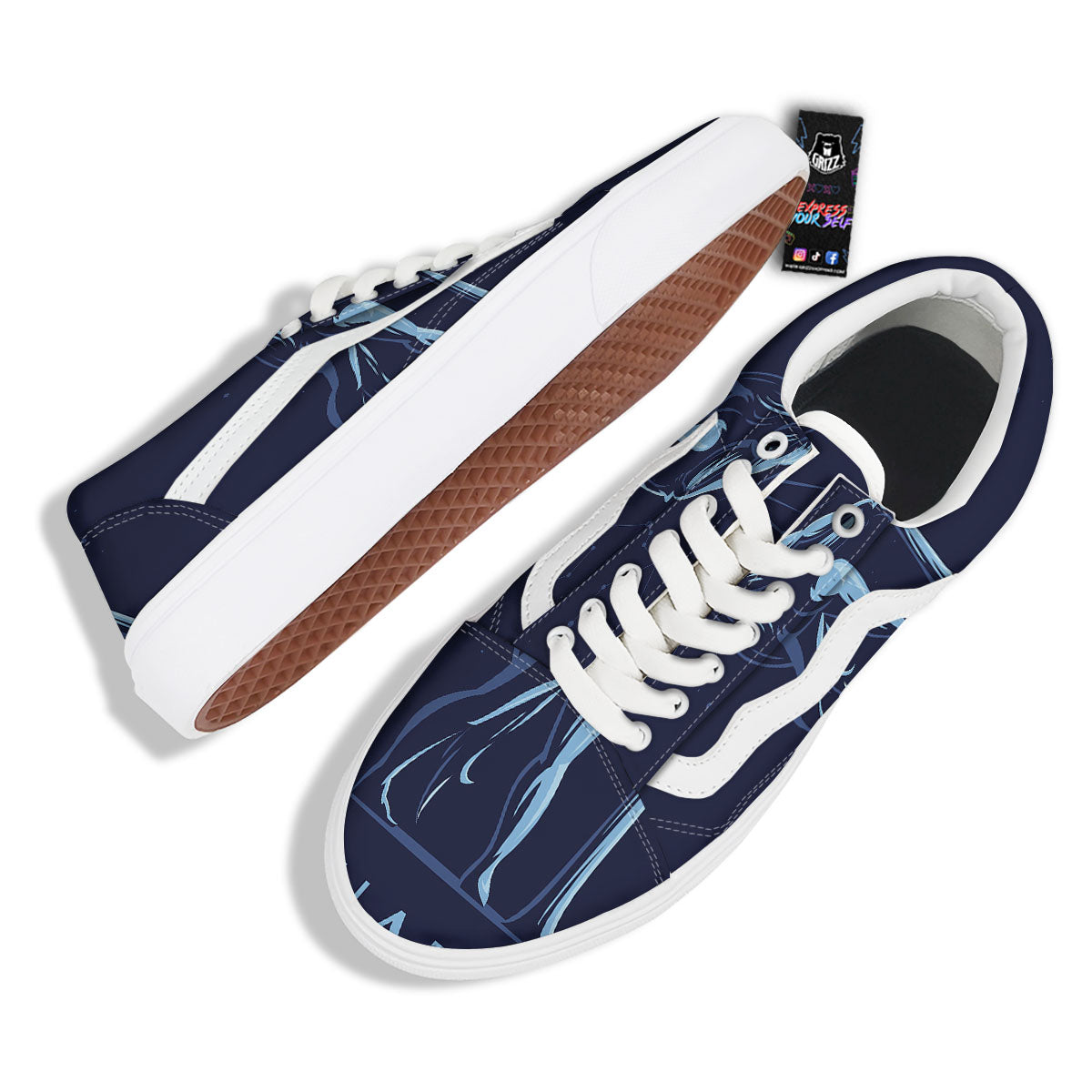 Constellation Aquarius Print Skate Shoes-grizzshop