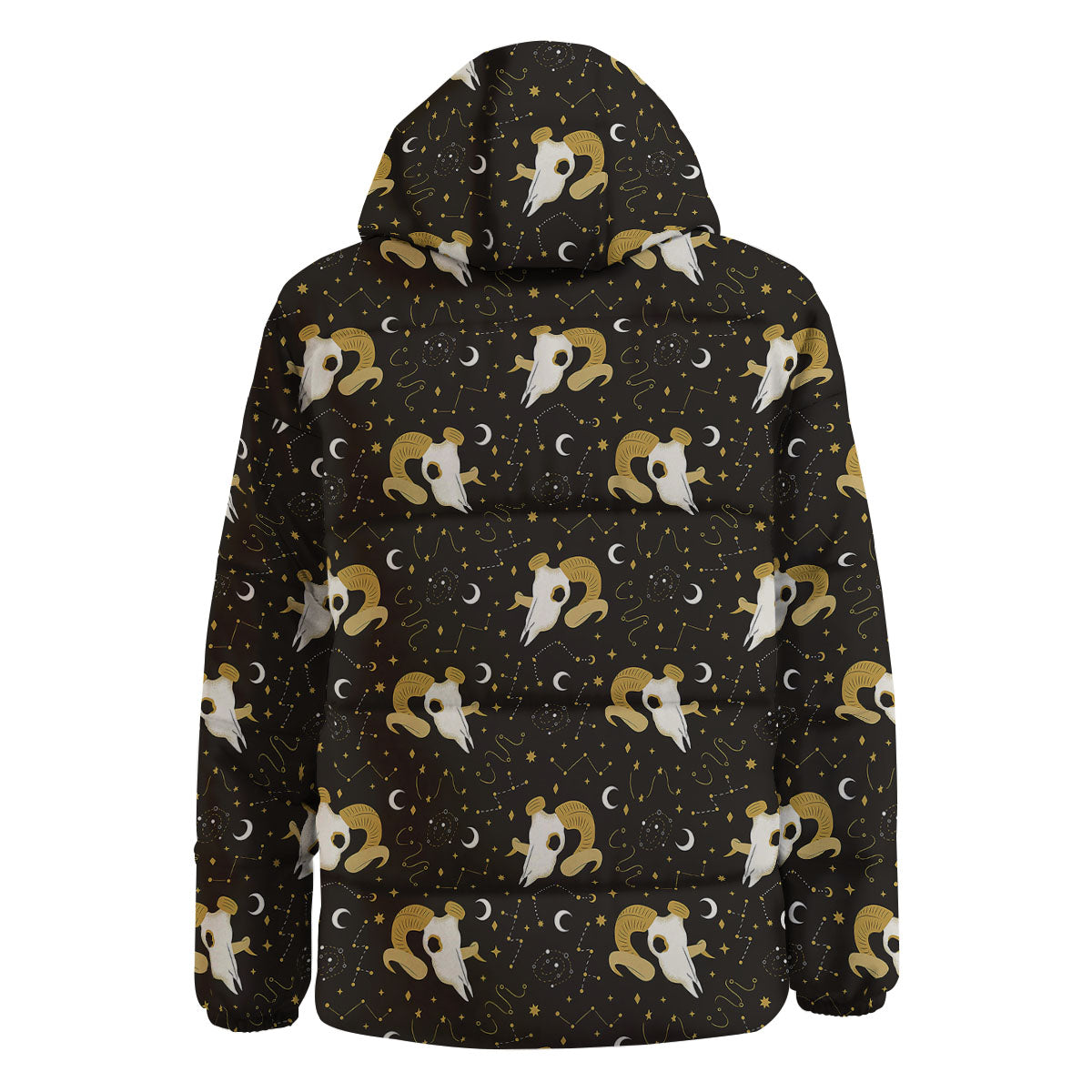Constellation Aries Print Down Jacket-grizzshop