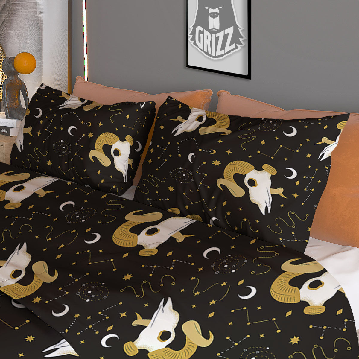 Constellation Aries Print Duvet Cover Bedding Set