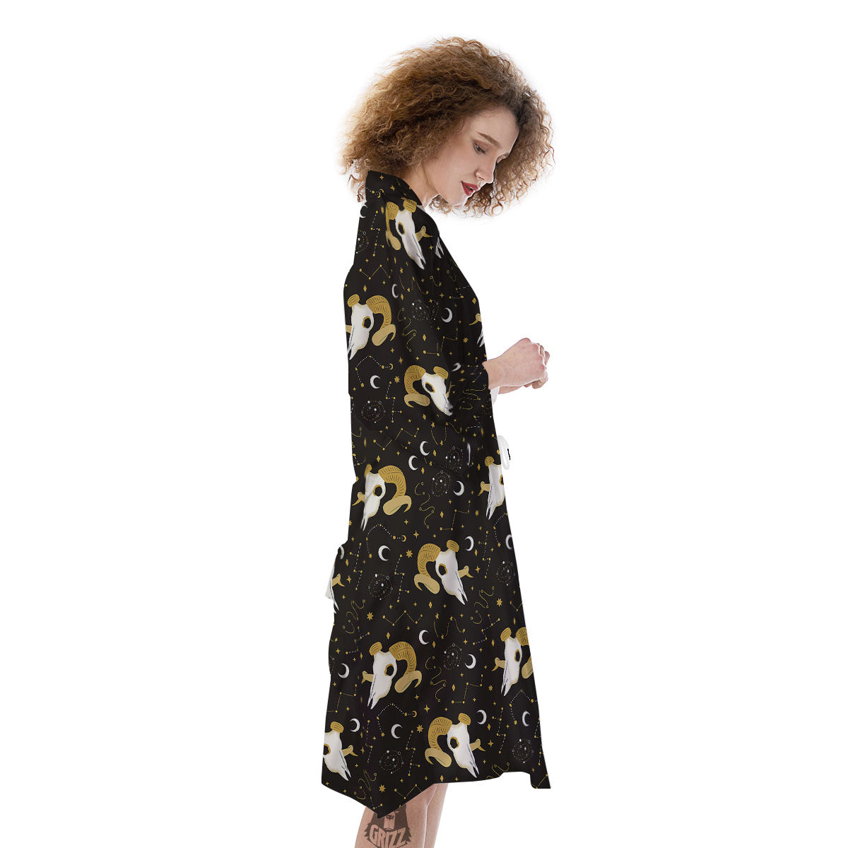 Constellation Aries Print Kimono-grizzshop