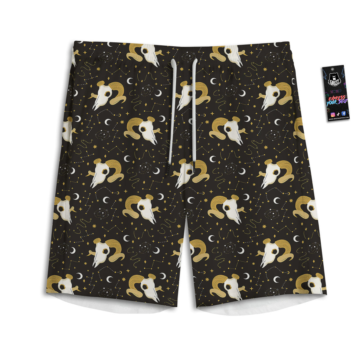 Constellation Aries Print Men's Athletic Shorts