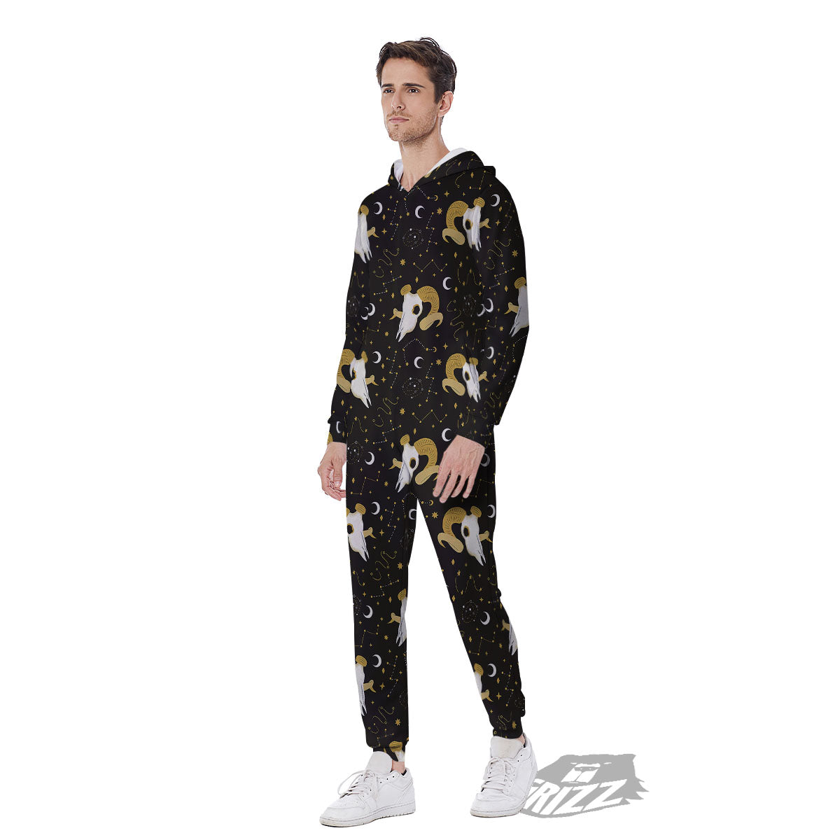 Constellation Aries Print Men's Jumpsuit-grizzshop