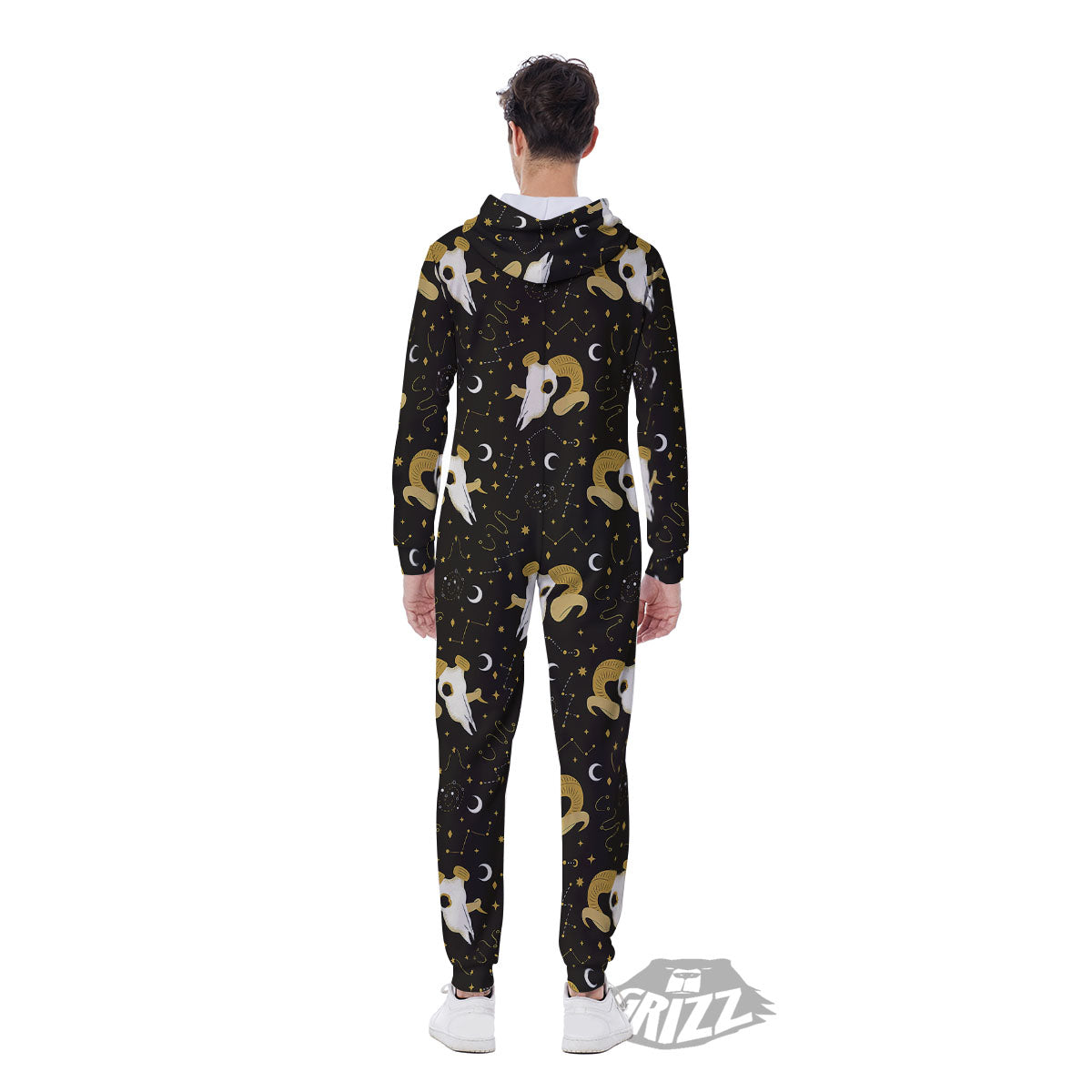 Constellation Aries Print Men's Jumpsuit-grizzshop