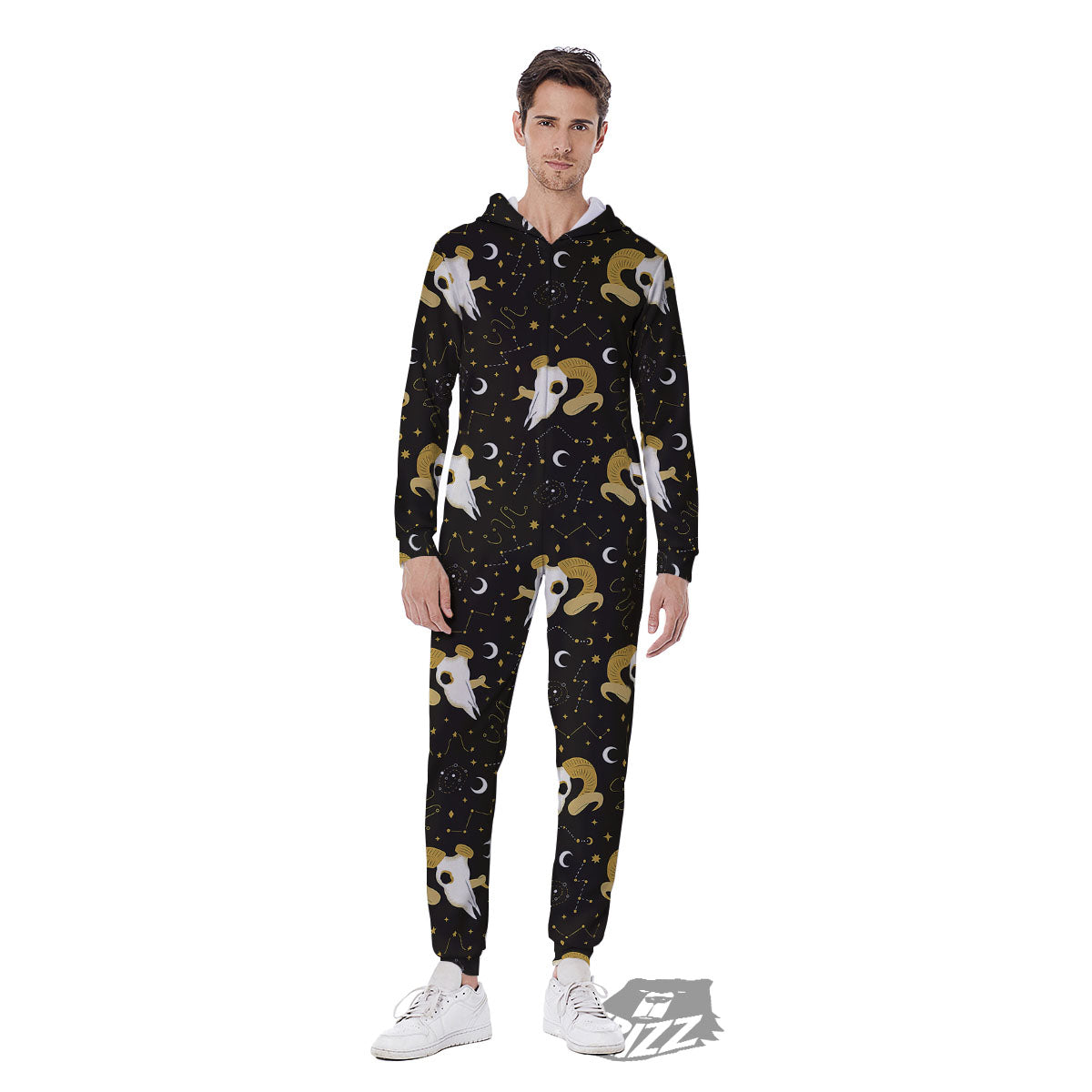 Constellation Aries Print Men's Jumpsuit-grizzshop