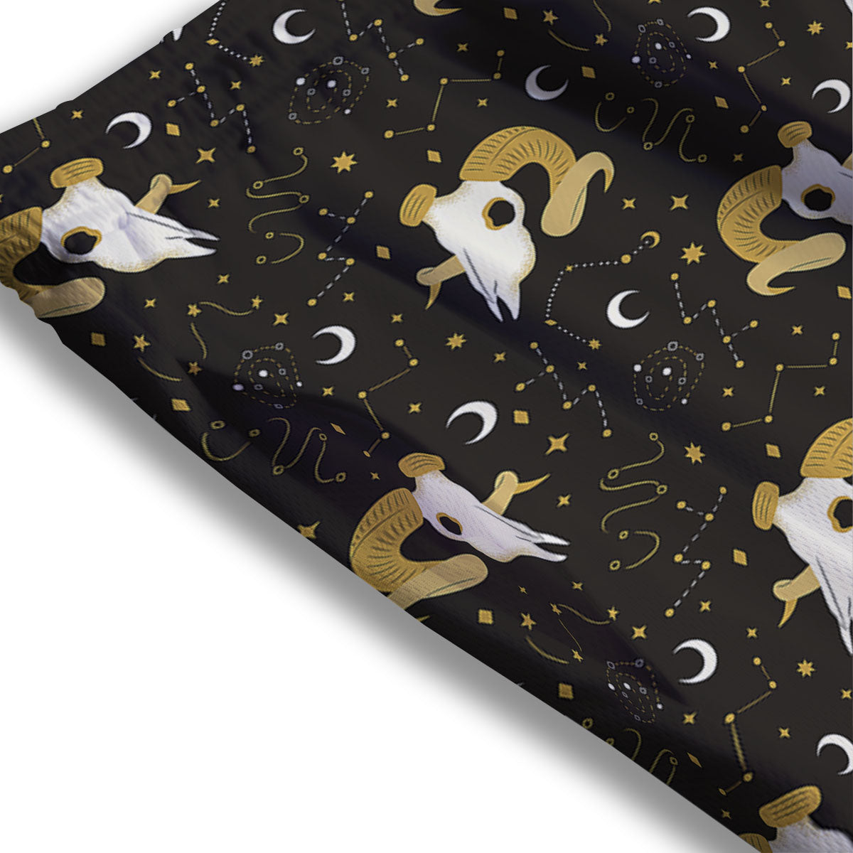 Emoji Devil Print Pattern Mesh Shorts