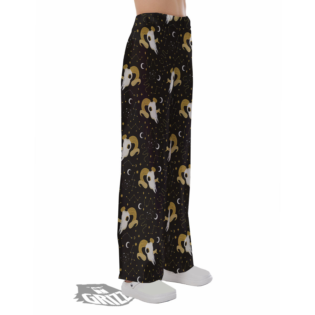 Constellation Aries Print Pajama Pants-grizzshop