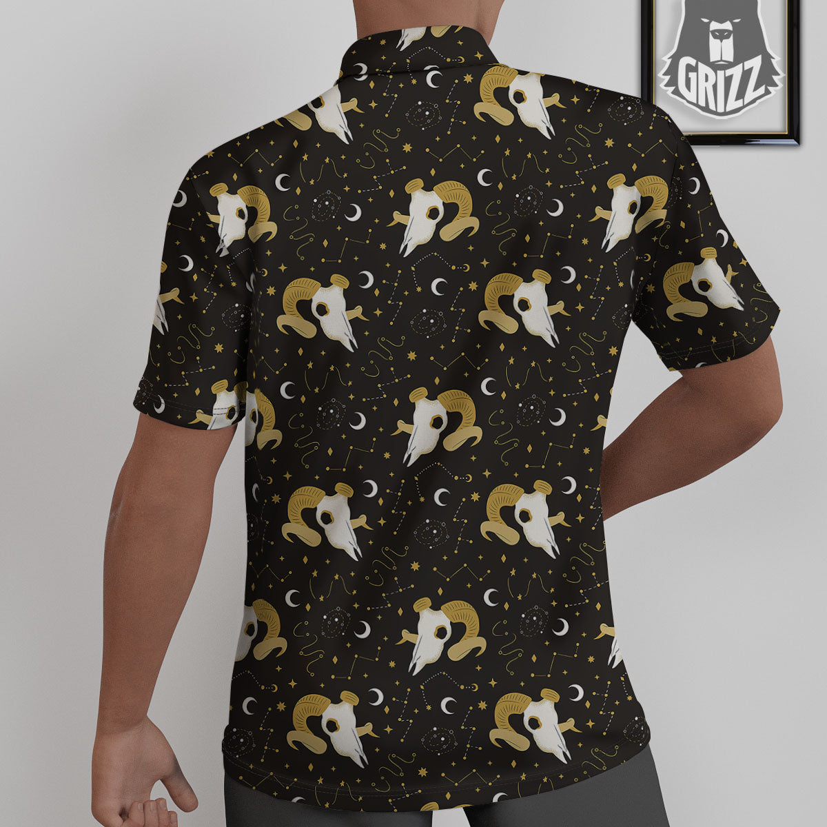 Constellation Aries Print Untucked Shirts-grizzshop