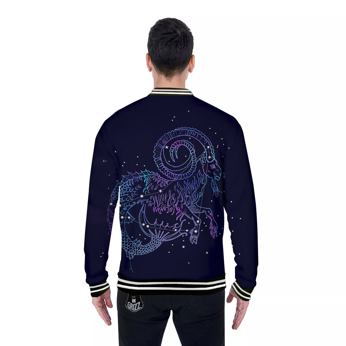 Constellation Capricorn Print Baseball Jacket-grizzshop