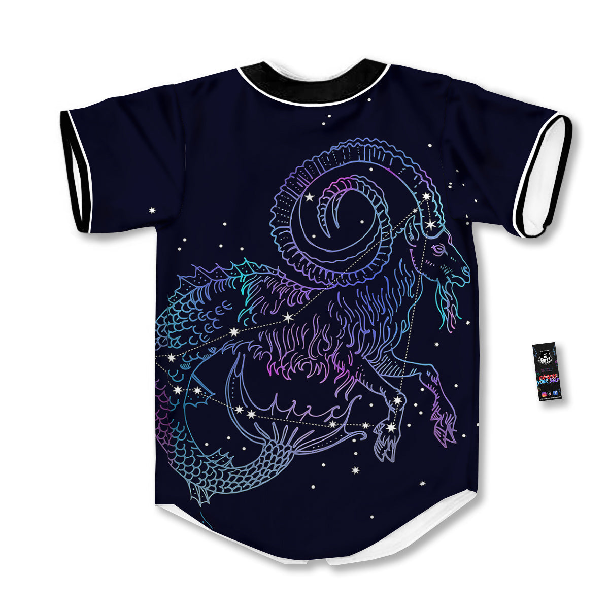 Constellation Capricorn Print Baseball Jersey-grizzshop