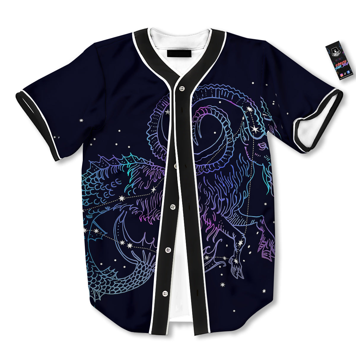 Constellation Capricorn Print Baseball Jersey-grizzshop