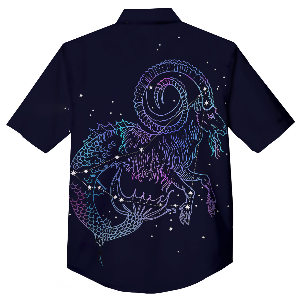 Constellation Capricorn Print Button Up Shirt-grizzshop