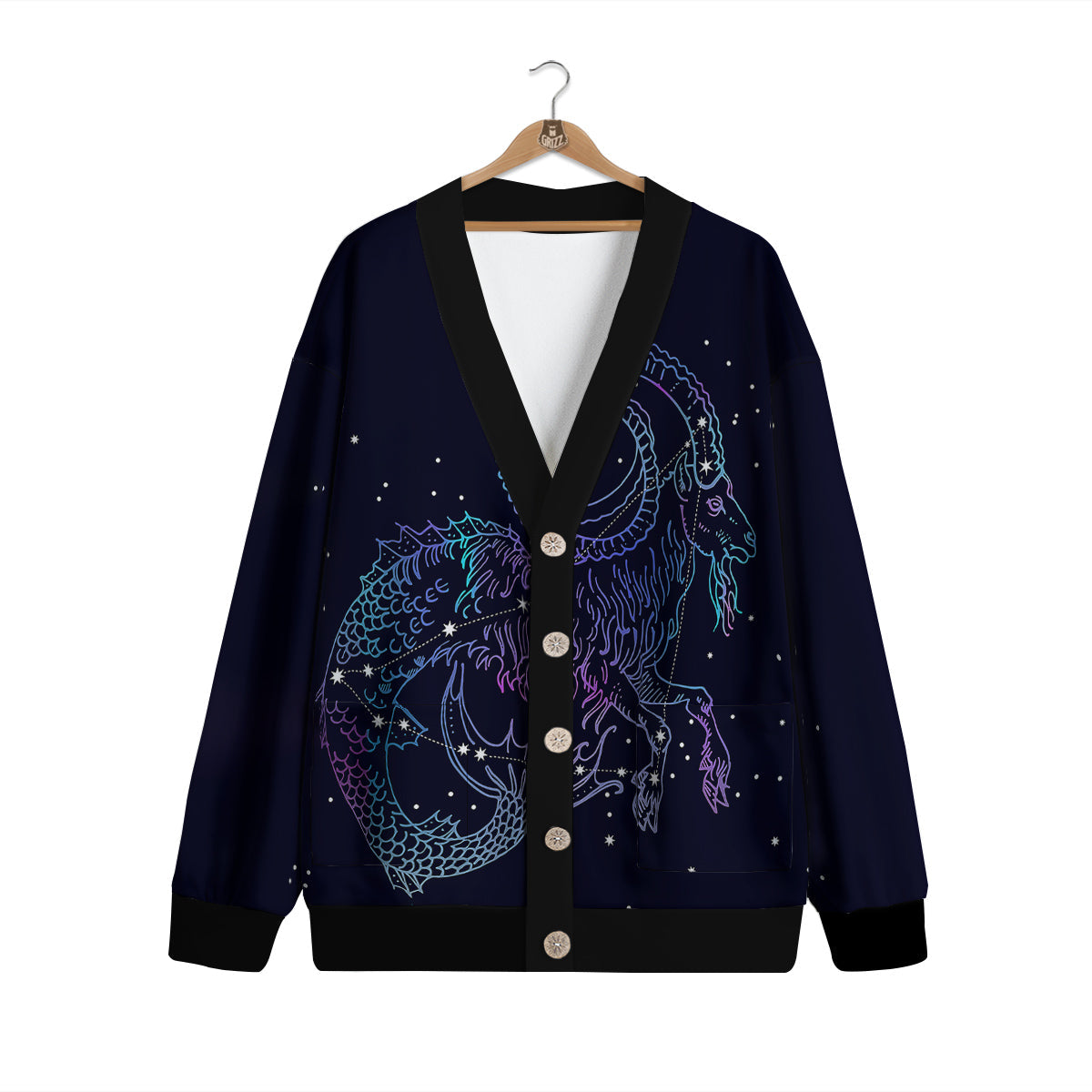 Constellation Capricorn Print Cardigan-grizzshop