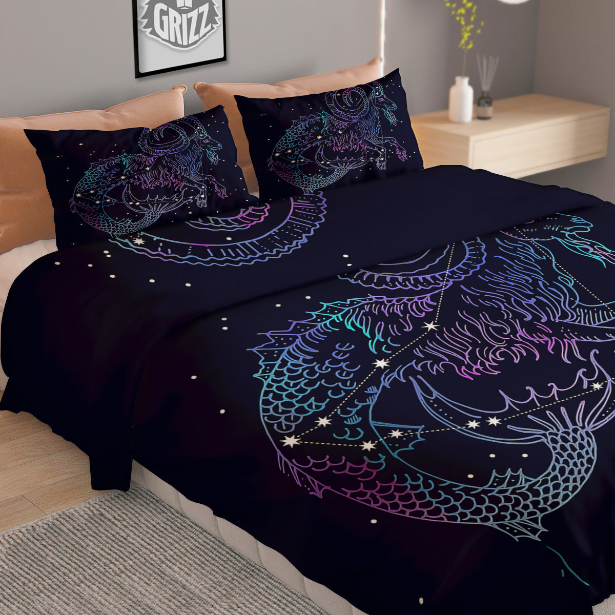 Dolphin Dark Blue Print Pattern Duvet Cover Bedding Set