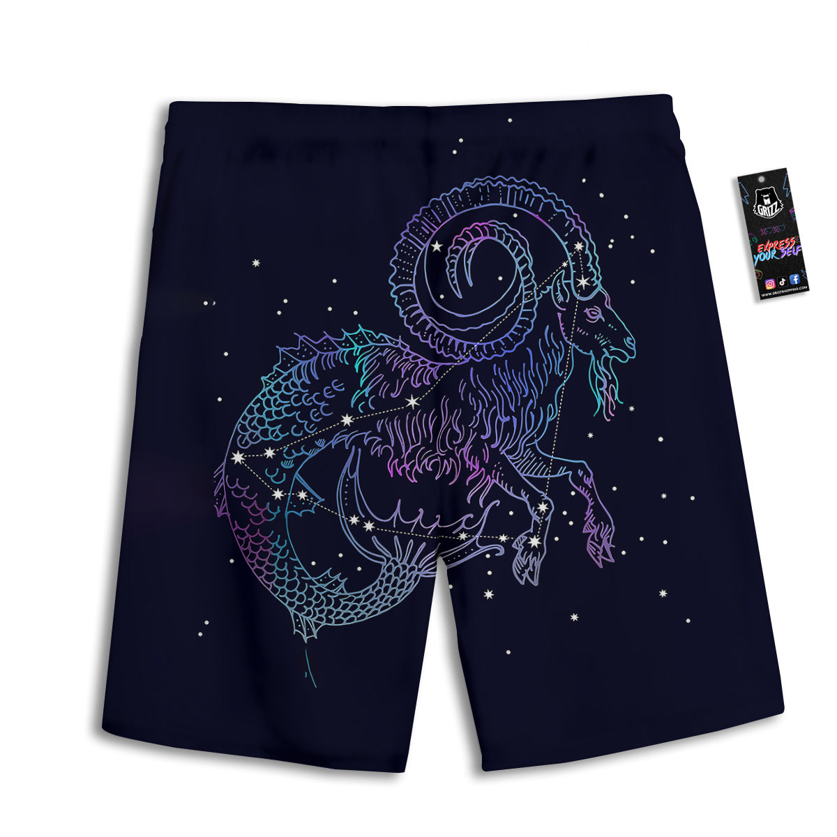 Constellation Capricorn Print Men's Athletic Shorts