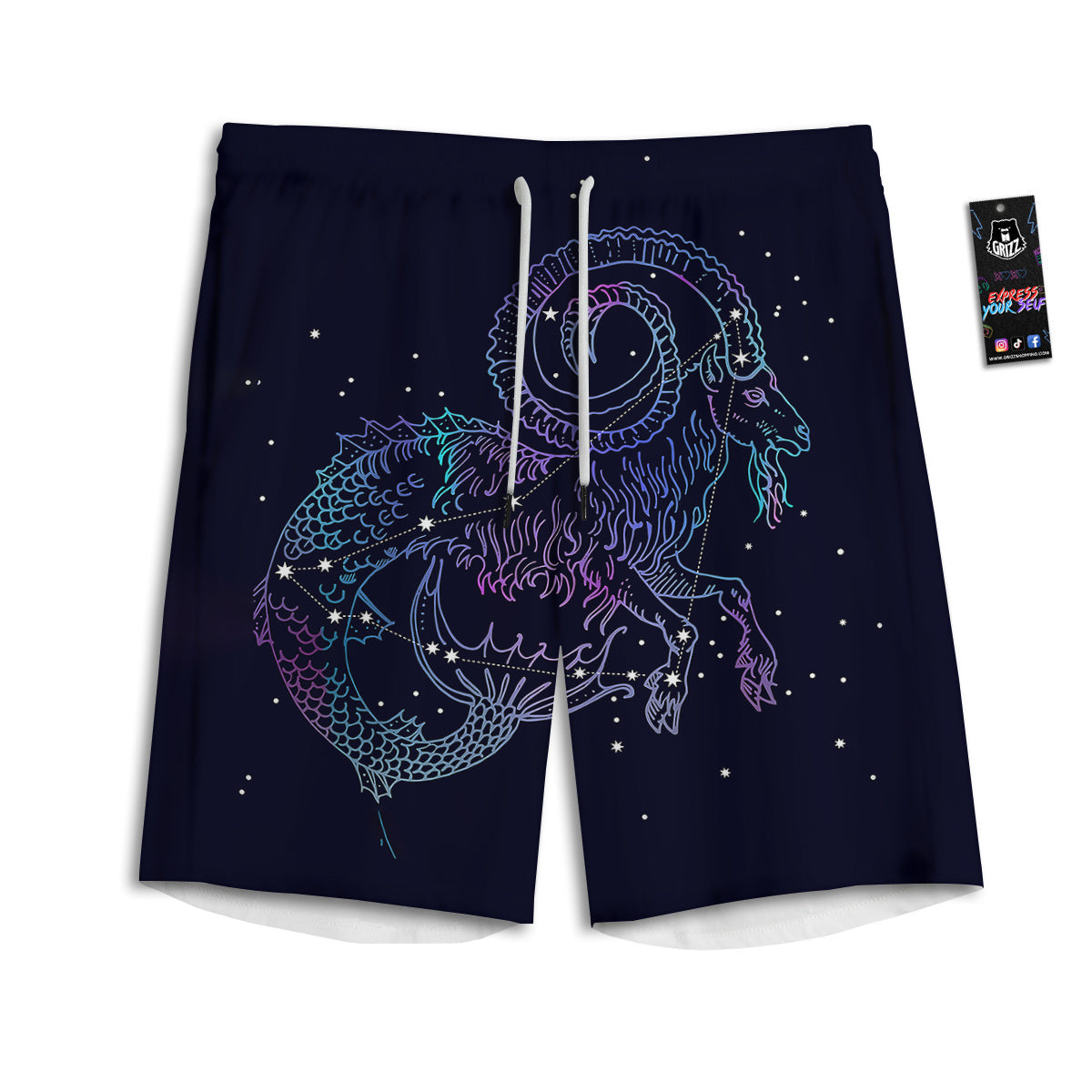 Constellation Capricorn Print Men's Athletic Shorts