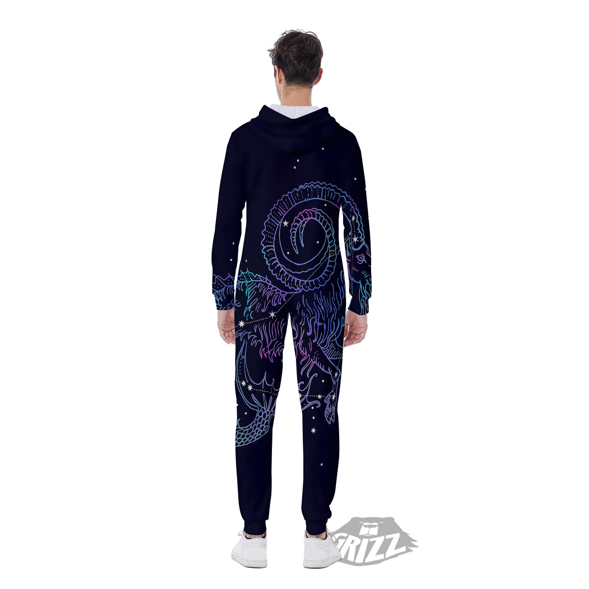 Constellation Capricorn Print Men's Jumpsuit-grizzshop